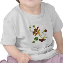 Beautiful Colourful Embroidered Nasturtiums Tee Shirts