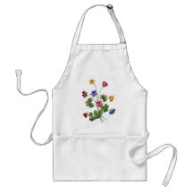 Beautiful Colourful Embroidered Wood Sorrel Apron
