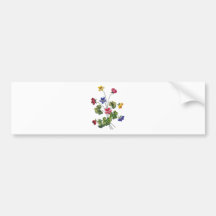 Beautiful Colourful Embroidered Wood Sorrel Bumper Stickers