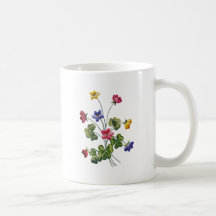 Beautiful Colourful Embroidered Wood Sorrel Mug