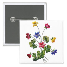 Beautiful Colourful Embroidered Wood Sorrel Pin