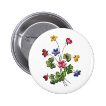 Beautiful Colourful Embroidered Wood Sorrel Pins