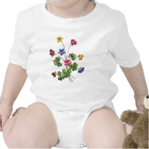 Beautiful Colourful Embroidered Wood Sorrel Bodysuit