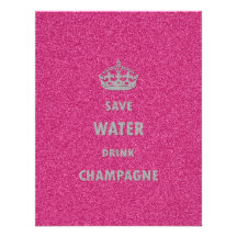 Beautiful cool girly save water drink champagne personalized invites