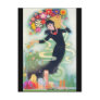 Beautiful Deco Asian Woman with Swirls & Flowers