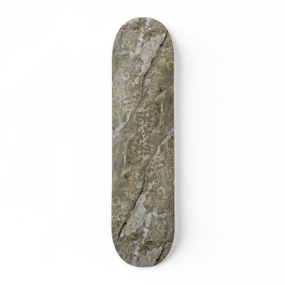 Beautiful Drawings on sacred rocks at Hunza, north Skate Board Deck by inspirelove