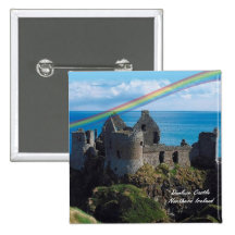 Beautiful Dunluce Castle Northern Ireland - Button