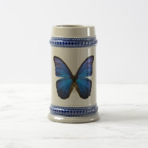 Beautiful Electric Blue Butterfly Mugs