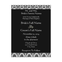 Beautiful Elegant Damask Wedding Invitation