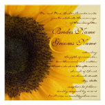 Beautiful Elegant Sunflower Wedding Invitation