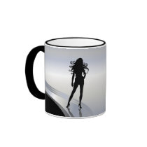 Beautiful Female Sexy Lady Silhouette. Mug