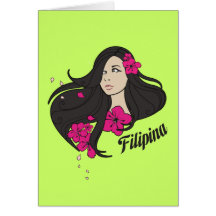 Beautiful Filipina Graphic Tee Cards