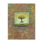Beautiful floating tree earthy modern art My Queen postcards