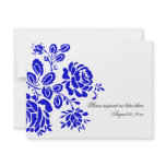 Beautiful Florals in Royal Blue RSVP / Reply Cards