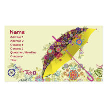 Beautiful Flower & Bird Umbrella/Parasol Business Card
