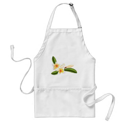 Beautiful frangipani or plumeria flowers apron by GeoDesign