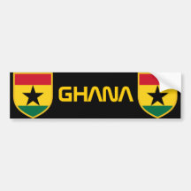 Beautiful Ghana Flag Bumper Stickers