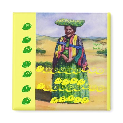 Beautiful Girl, Beautiful World, Namibia Refrigerator Magnet by tigresstracker