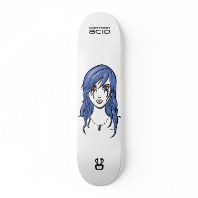 Beautiful Girl (Bullet and Tears) Skateboard by cartoonacid