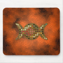 Beautiful Gold and Sunset Orange Wicca Mousepad