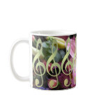 Beautiful Gold Treble Clef and Flowers Mug