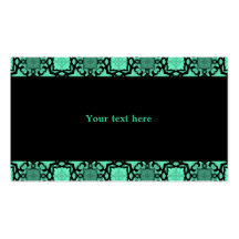 beautiful green and black victorian kaleidoscope business cards