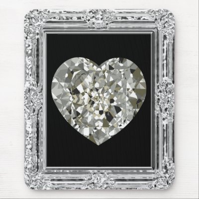 Beautiful Heart Of Diamonds Mousepad by mvdesigns