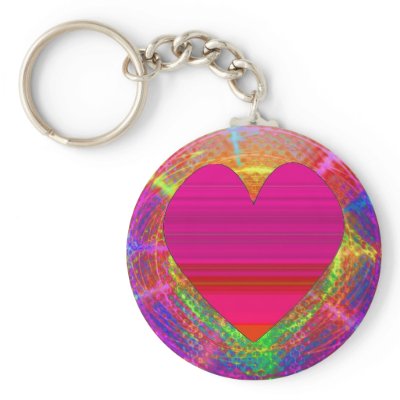 Beautiful Heart Sunset Keychain by jaceyevans