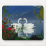 Beautiful heart swans red flowers 1 mouse mat