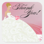 Beautiful Hot Pink and White Luxe Thank You Stickers
