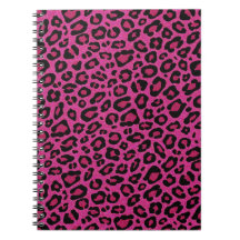 Beautiful hot pink leopard skin glitter shine journals