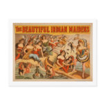 Beautiful Indian Maidens Burlesque Show Poster Post Card