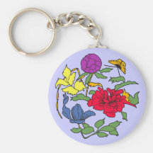 Beautiful Japanese Flower Art Key Chains