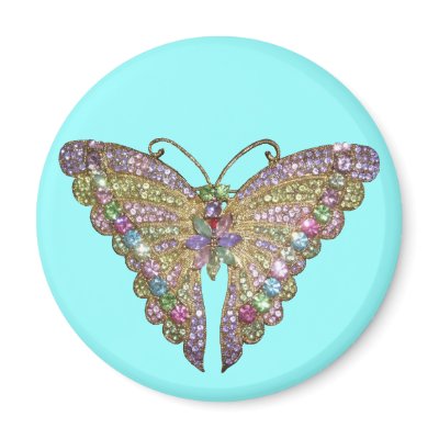 Beautiful Jewelled Butterfly Magnet by BUSHWICK