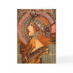 Beautiful ladies profile - Mucha Greeting Card