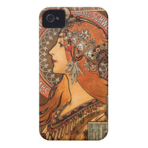 Beautiful ladies profile - Mucha iPhone 4 Covers