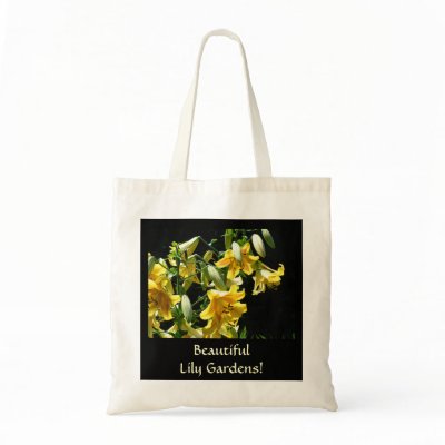 Beautiful Lily Gardens! Tote Bag canvas Lilies bag by Basleeartprintgifts