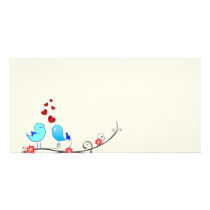 Beautiful love birds customised photo card