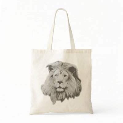 Beautiful Male Lion Tote Bags by willowdewisp
