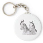 Beautiful Mares Horse Drawings Key Chain