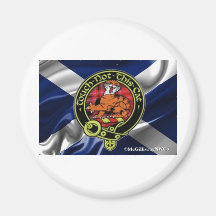 Beautiful McGillivray Badge set on Scottish Flag! Refrigerator Magnet
