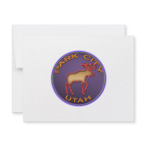 Beautiful Moose Medallion Park City Souvenir Custom Invites