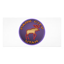 Beautiful Moose Medallion Park City Souvenir Customized Photo Card