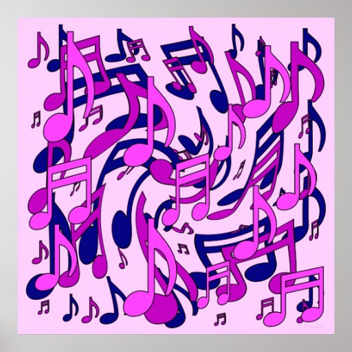 Beautiful Music Lively Musical Notes Pink Purple Poster Zazzle