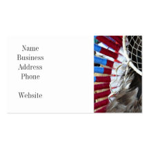 Beautiful Native American Dream Catcher Red Blue Business Card Template