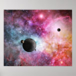 Beautiful nebula with planets posters