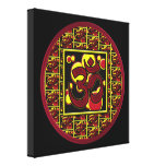 Beautiful Om Aum Symbol w/Circles and Squares Gallery Wrapped Canvas
