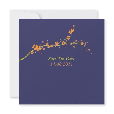 Beautiful Orange Blossom Wedding Save the Date Personalized Invitations by honey_moon