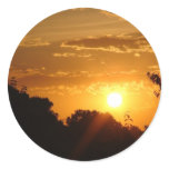 BEAUTIFUL ORANGE SUNSET ROUND STICKER