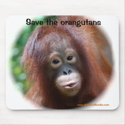 Beautiful Orangutan baby Mouse Pad by Rebecca_Reeder